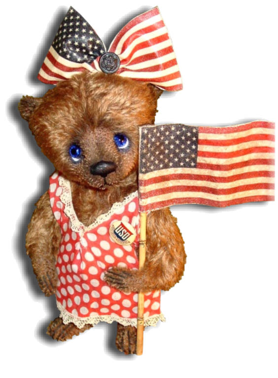 Mohair Teddy Bear Handmade by Artist Denise Purrington - Liberty