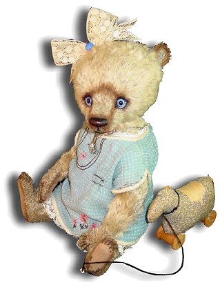 Mohair Teddy Bear Handmade by Artist Denise Purrington -Sarah