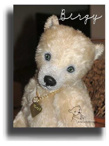 Bergy by Award Winning One Of A Kind Handmade Mohair Teddy Bear Artist Denise Purrington of Out of The Forest Bears
