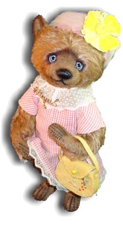 Flossie - Handmade Teddy Bears, Mohair Teddy Bears, Artist Teddy Bears by Award Winning Artist Denise Purrington