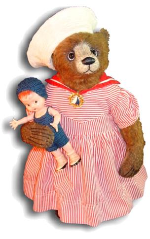 Mohair Teddy Bear Handmade by Artist Denise Purrington - Saltwater Sally 