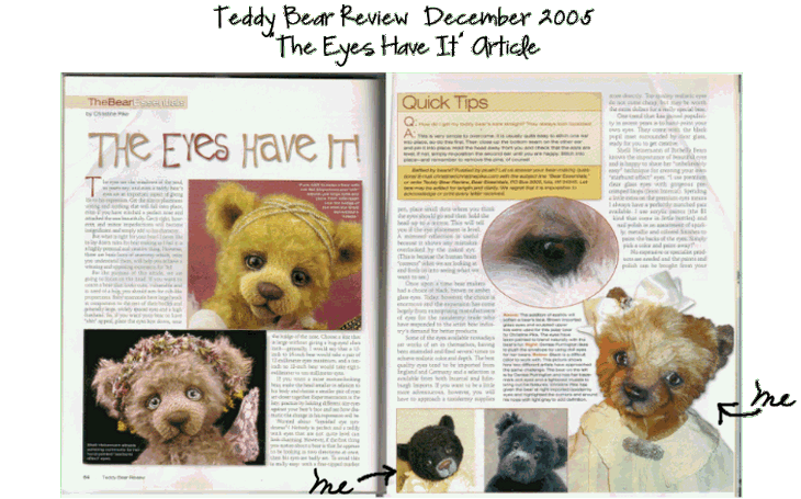 Handmade Teddy Bears by award winning custom made Mohair Teddy Bear artist, Denise Purrington Teddy Bear Review article