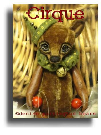 Cirque by Award Winning One Of A Kind Handmade Mohair Teddy Bear Artist Denise Purrington of Out of The Forest Bears