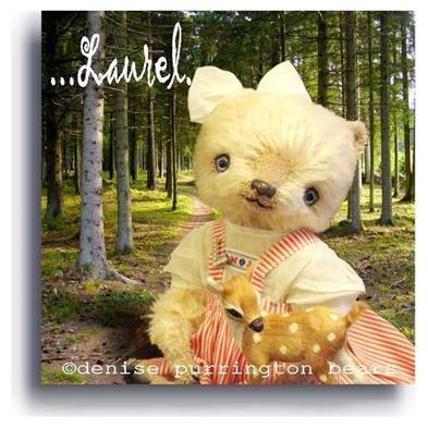 Laurel by Award Winning One Of A Kind Handmade Mohair Teddy Bear Artist Denise Purrington of Out of The Forest Bears