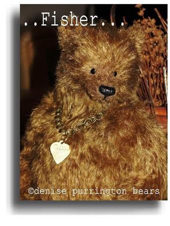 Fisher by Award Winning One Of A Kind Handmade Mohair Teddy Bear Artist Denise Purrington of Out of The Forest Bears