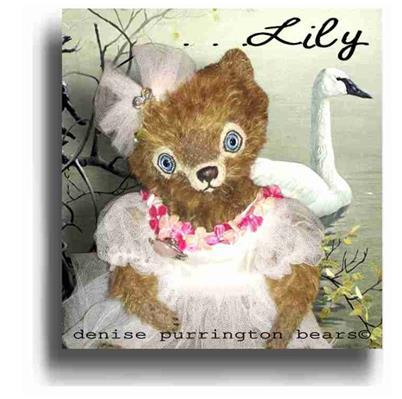 Lily by Award Winning One Of A Kind Handmade Mohair Teddy Bear Artist Denise Purrington of Out of The Forest Bears