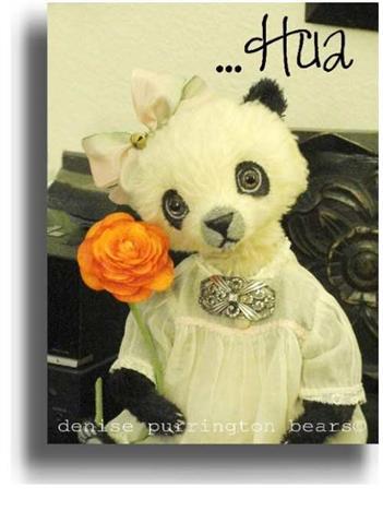 Hua by Award Winning One Of A Kind Handmade Mohair Teddy Bear Artist Denise Purrington of Out of The Forest Bears