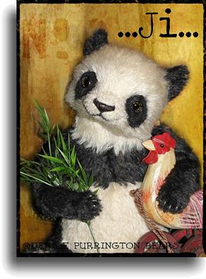 Ji available for immediate adoption from award winning handmade mohair teddy bear artitst Denise Purrington