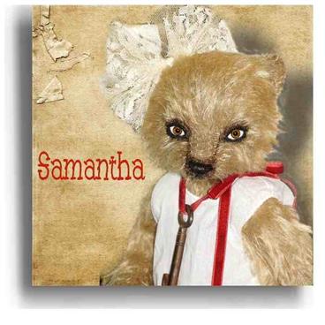 Samantha - Handmade Teddy Bears, Mohair Teddy Bears, Artist Teddy Bears by Award Winning Artist Denise Purrington